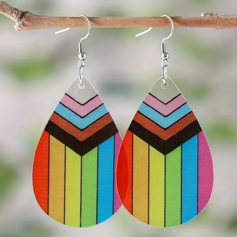 Rainbow Color Teardrop Earrings 2/$15 3/$20 4/$25‎